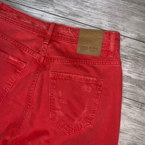Zara Basic Burnt Red Jeans Size 2 NWT - Picture 4 of 4